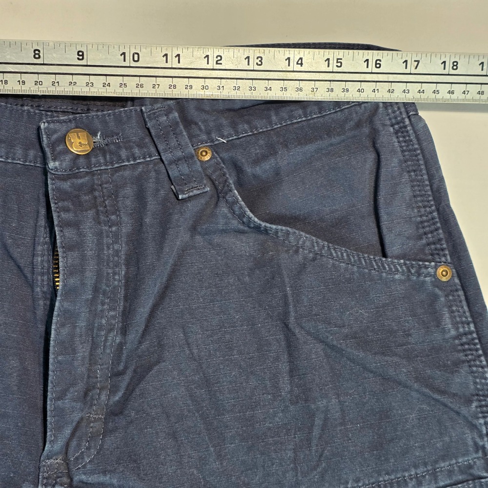 Wrangler Riggs Workwear Mens Navy Blue Ripstop Cargo Pants 35x32 103W060NY - Picture 11 of 16
